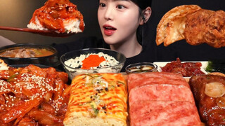 Xinqi babi goreng pedas, daging makan siang, telur gulung, roti daging sapi, pangsit goreng- [Boki]