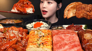 ซินฉีหมูทอดรสเผ็ด, เนื้ออาหารกลางวัน, ไข่ม้วน, เนื้อ, เกี๊ยวทอด- [โบกิ]