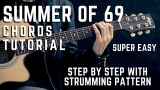 Summer of 69 by Bryan Adams Acoustic guitar chords tutorial for beginners and experts