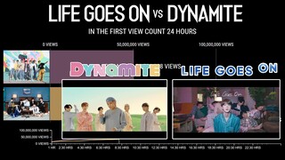 'LIFE GOES ON vs DYNAMITE' views in First 24 Hours | KPop Ranking