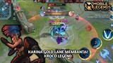 gameplay KARINA gold lane membantai kroco dirank legend ~ Mobile Legends