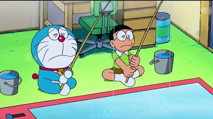 Lan Béo và Nobita thực ra đã lấy chiếc đạo cụ này ra để câu cá