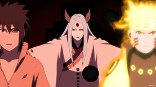 Kaguya summons Black Zetsu soul that emerges from her and begins absorbing Naruto chakra with Sasuke