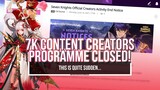 "activities of the OFFICIAL CREATORS of Seven Knights will officially end in June."