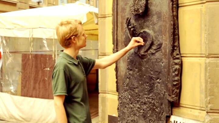 The young man can actually talk to statues