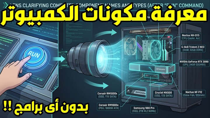 معرفة مكونات الكمبيوتر بدون أى برامج
