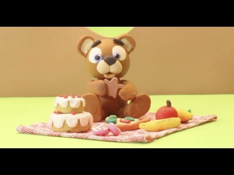 Sweet brown bear clay cartoon for kids - BabyClay