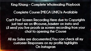 King Khang course  - Complete Wholesaling Playbook download