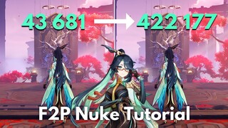 F2P C0 Xianyun 420k Nuke Tutorial!! [ Genshin Impact ]