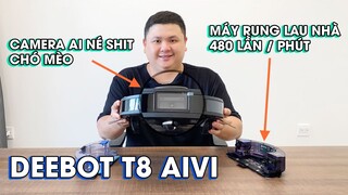 Máy rung lau nhà có thể né shit chó mèo | Robot hút bụi Deebot T8 AIVI