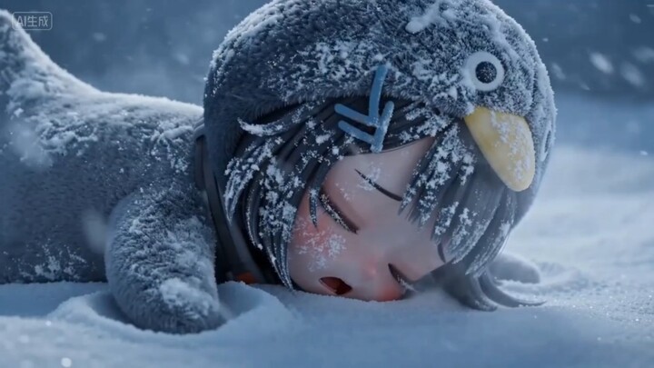 Little Penguin's Snowstorm Shelter