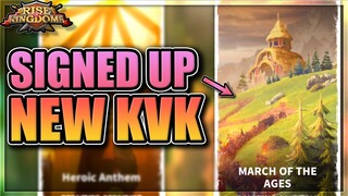 Registered New KvK - March of the Ages in Rise of Kingdoms (ROK)