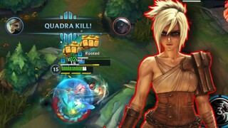 Aggressive Riven with Easy Quadrakill league of legend wild rift