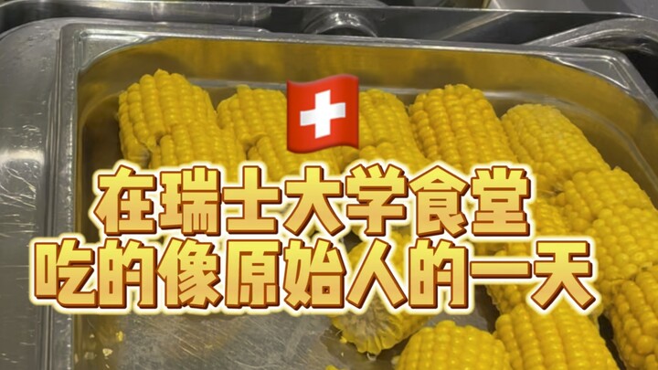 在瑞士大学食堂，吃的像原始人.....