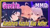 [Genshin, MMD] Kaedahara Kazuha, Xiao, Aether menari dengan sinkron