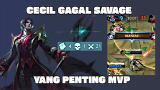 CECILION GAGAL SAVAGE. YANG BENER AJA RUGI DONG.