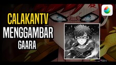 Menggambar Gaara Yang Sedang Kesal