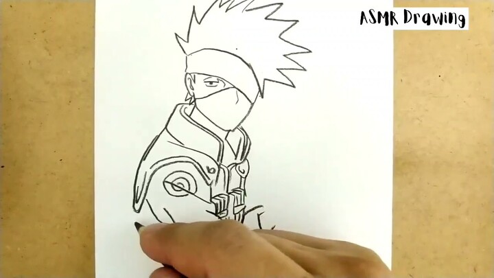 ASMR DRAWING kakashi , naruto manga from japan / how to draw kakashi