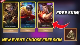 FREE NORMAL SKIN AND DRAGON BOY SKIN CHOU 2021 NEW EVENT | MOBILE LEGENDS BANG BANG