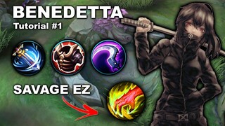 BENEDETTA EZ SAVAGE BUILD | HOW TO USE BENDETTA JUNGLE | MOBILE LEGENDS