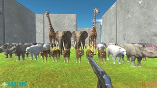 All Animals Hunting Me in Maze. Fps Perspective! Animal Revolt Battle Simulator