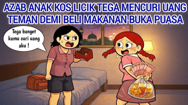 AZAB ANAK KOS LICIK TEGA MENCURI UANG TEMAN DEMI BELI MAKANAN BUKA PUASA  ANIMAS