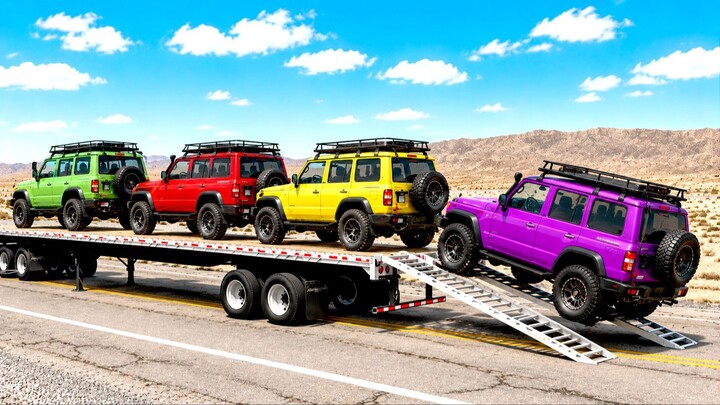 Flatbed Truck Mcqueen  Transporting with Truck - BeamNG.Drive