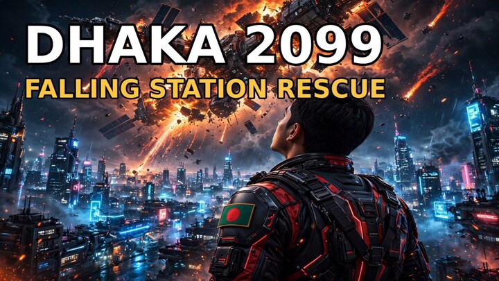 Future Dhaka 2099: Falling Space Station Rescue | AI Sci-FiIn the year 2099, a burning space station