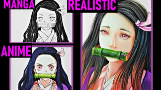 วาด NEZUKO 3 สไตล์ มังงะ อนิเมะ และสมจริง