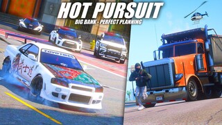 HOT PURSUIT BIG BANK ! PERFECT PLANNING !! POLISI SATU KOTA MENGEPUNG !!! GTA 5 ROLEPLAY