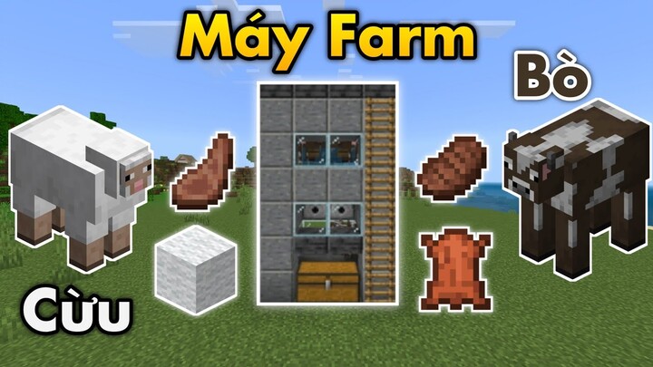 Cách Làm Máy Farm Bò / Farm Cừu Đơn Giản Trong Minecraft PE 1.19 |  Sheep Farm & Cow Farm MCBE