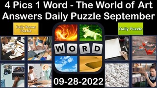 4 Pics 1 Word - The World of Art - 28 September 2022 - Answer Daily Puzzle + Bonus Puzzle