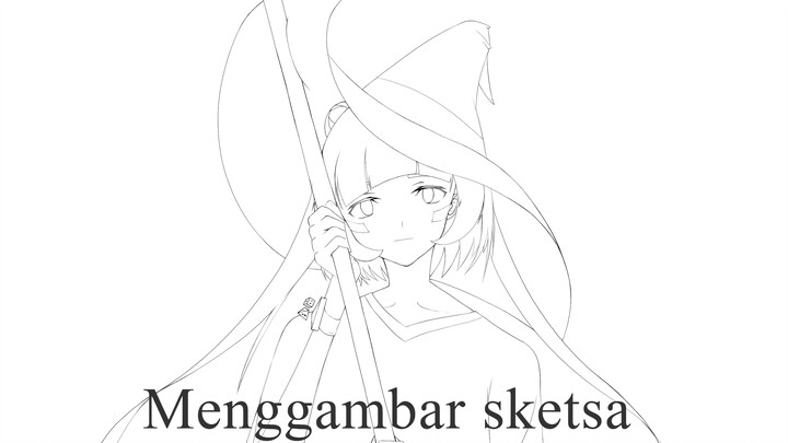 [Menggambar] Sketsa Hololive Azki - Photoshop