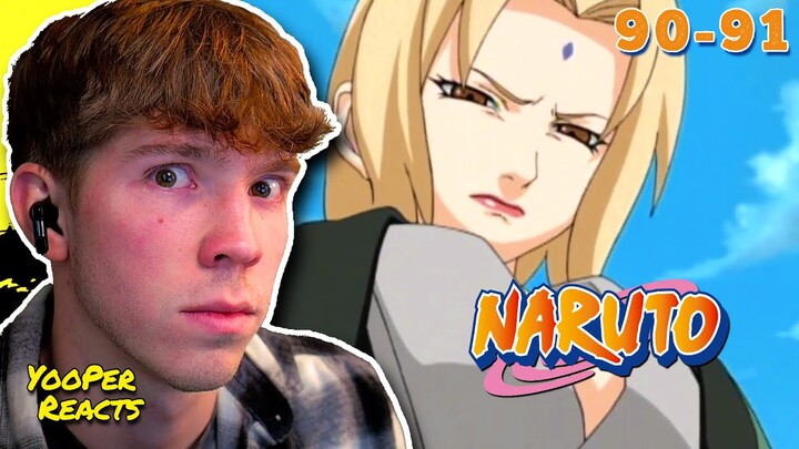 LAAAADAAAAY TSUNADE!!! 😳 Naruto Episodes 90-91 [REACTION!]