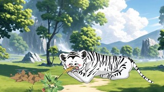白色东北虎去雌虎领地挖人参被逮了个正着