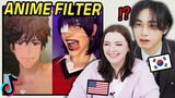 Korean & American Teenagers React To Kakegurui Make Up TikTok & Anime Filter Tik Tok