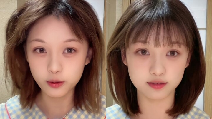 Teknik Pengeringan Rambut 5 Menit! Rahasia Poni Gaya Komik | Rambut Medium Pendek Gaya Jepang