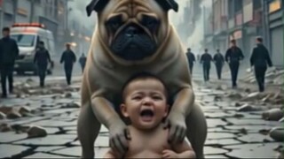 Cute dog save the baby life,the moment of hart brthing.#aitrinding
