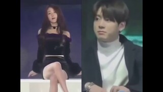 Jungkook reaction to IU😂💜  Just smile😊 #iukook