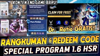 Dr Ratio Gratis!! Rangkuman Lengkap Special Program 1.6 & Redeem Code - Honkai: Star Rail