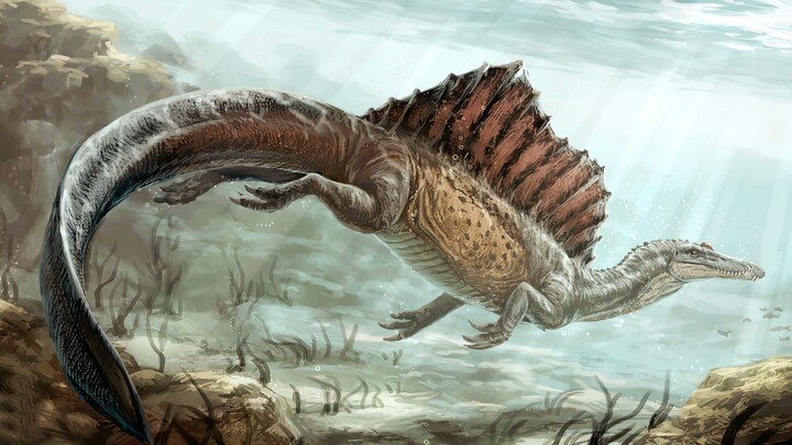 Dalam “Jurassic Park III”, T. rex ternyata kalah dari Spinosaurus dan bahkan lehernya dipelintir hin