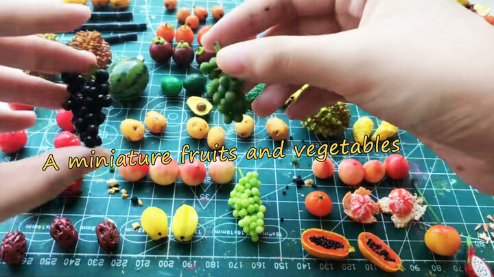 Handmade|Display of Mini Fruits and Vegetables Made