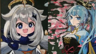 当你在班里画了派蒙和神里后。。