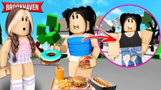 A MINHA AMIGA COMILONA NÃO PARAVA DE COMER | Historinhas Brookhaven RP | Roblox