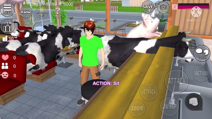 สัตว์เลี้ยงบุกร้านคาเฟ่ #SakuraSchoolSimulator