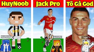 TÔ GÀ THỪ THÁCH 24H XÂY RONALDO TỪ NOOB TỚI GOD TRONG MINECRAFT*TÔ GÀ XÂY CẦU THỦ ĐÁ BÓNG WORLD CUP