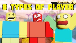 8 TYPES OF PLAYERS IN ALL STAR TOWER DEFENSE!