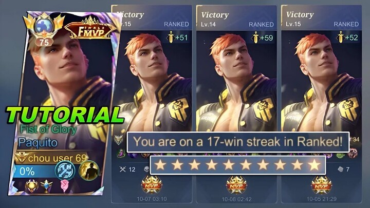 PAQUITO SECRET PRO TECHNIQUE TO WIN IN EVERY RANK (FULL TUTORIAL) - MLBB