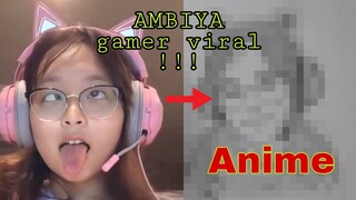 MENGGAMBAR GAMER CANTIK YANG LAGI  VIRAL MENJADI ANIME