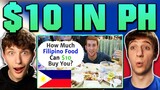 Americans React to What Can $10 Get You in MANILA, PHILIPPINES? (Filipino Street Food)